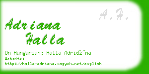 adriana halla business card